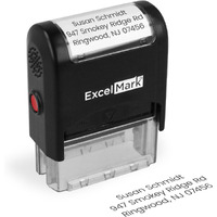 Excelmark Custom Stamp - Clear & Crisp Impressions - Personalized Self-Inking Rubber Stamp - Use For Address Stamp And More (Small)