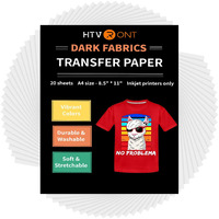 Htvront Heat Transfer Paper For T Shirts 20 Sheets, 8.5\" X 11\" Printable Heat Transfer Vinyl, Vivid Color & Durable Iron On Transfer Paper For Dark Fabric