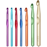 Coopay 7Pcs Huge Crochet Hook Set, Large Size Metal Crochet Hooks 15Mm 12Mm 10Mm 9.0Mm 8.0Mm 7.0Mm 6.5Mm Crocheting Hook Chunky Crochet Needles For Crocheting Blankets & Rugs, Ideal Giant Crochet Kit