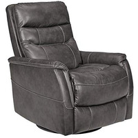 Signature Design By Ashley Riptyme Traditional Ez Pull Swivel Glider Recliner, Dark Gray