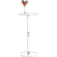 Hmyhum Acrylic Drink Table For Small Spaces, 10\" L X 10\" W X 21.3\" H, Drink Side/End Table For Living Room, Round, Easy Assembly, Clear