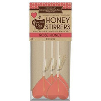 Hard Candy Cute Heart Rose Pink Honey Dipper Lollipops On Wooden Ball Sticks 4 Count Bag