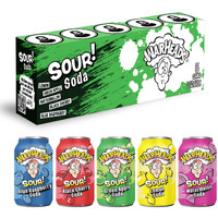 Warheads Soda - Sour Fruity Soda With Classic Warheads Flavors - Perfectly Balanced Sweet And Sour Soda - Warheads Candy Throwback Treat, Soda, Cocktail Mixer, Pack Of 5, 12Oz Cans (Sampler Pack)
