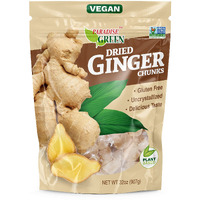 Paradise Green Dried Ginger Chunks, Uncrystallized | Vegan | Plant Based | Non-Gmo, 32 Oz