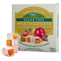 Liberty Orchards, Sugar Free Aplets & Cotlets - Vegan Gourmet Snack, Sugar Free Turkish Delight Candy Gift Box 8 Oz.