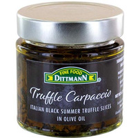 100% Italian Black Summer Truffle Carpaccio (6.35 Oz) - Thin Shaved Truffle Slices (Tuber Aestivum) In Olive Oil - Gourmet Ready To Eat Truffles