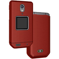 Nakedcellphone Case For Cat S22 Flip Phone, Slim Hard Shell Protector Cover - Red