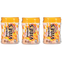 Trident Vibes Tropical Flavor 3 Pack Sugar Free Gum 3 Bottles Of 40 Pieces (120 Total Pieces)
