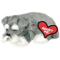 Original Petzzz Schnauzer Realistic Lifelike Stuffed Interactive Pet Toy Companion Pet Dog With 100% Handcrafted Synthetic Fur