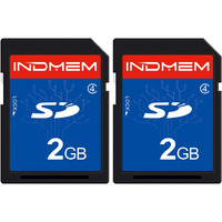 Indmem 2 Pack Sd Card 2Gb Class 4 Flash Memory Card 2G Slc Stanard Secure Digital Cards (2Pc)