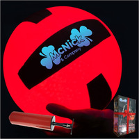 Led Glow In The Dark Volleyball - Lite-Up Glowing Beach Nightime Light Up Volleyball, Yard Games And Volleyball Training Equipment - 26.5 Glowing Volleyball Preinstalled Batteries Included
