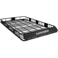 Arksen 84 X 50 Inch Universal Extra Wide 150Lb Heavy Duty Roof Rack Cargo With Extension Car Top Luggage Holder Carrier Basket For Suv, Truck, & Car Steel Construction