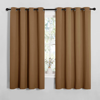 Nicetown Sleek Blackout Curtains 68 Inches Length For Windows, Noise Reducing And Block Draft Panels For Door Doorway Laundry Office Luxury Decor Theme (2 Panels, Gold Brown, W55 X L68 -Inch)