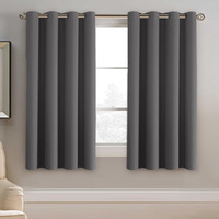 H.Versailtex Blackout Grey Curtains For Bedroom Thermal Insulated Curtains 63 Inches Length Blackout Curtain Panel For Living Room, Luxury Grommet Solid In Charcoal Gray, One Panel, 52\" W X 63\" L