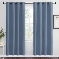 Nicetown Stone Blue Room Darkening Curtain Panels 78\" Length For Bedroom Living Room, Thermal Insulated Blackout Draperies For Home Decoration, Total Privacy (55\" Width, 2 Pieces)