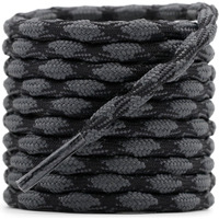 Delele 2 Pair Round Wave Shape Non Slip Heavy Duty And Durable Outdoor Climbing Shoelaces Dark Gray&Black Hiking Shoe Laces Shoestrings-87 Inch