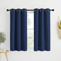 Nicetown Blackout Curtain Panels 72 - Window Treatment Energy Saving Thermal Insulated Solid Grommet Blackout Drapes For Living Room (Navy, 1 Pair, 46 By 72-Inch)