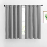 Nicetown Bedroom Blackout Curtains Panels - Window Treatment Thermal Insulated Solid Grommet Vertical Drapes For Nursery (1 Pair, 52 By 54 Inch, Silver Grey)