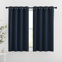 Nicetown Blackout Curtains And Drapes For Kitchen - Thermal Insulated Solid Grommet Top Blackout Panels/Draperies For Kid\'s Room (Navy, 1 Pair, 46 X 54 Inch)