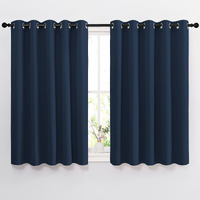 Nicetown Blackout Curtains And Drapes For Kitchen - Thermal Insulated Solid Grommet Top Blackout Panels/Draperies For Kid\'s Room (Navy, 1 Pair, 66 X 54 Inch)