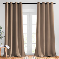 Nicetown Light Reducing Grommet Curtains - (W52 X L108, Cappuccino, 2 Pieces) Tripe Woven Textured Soft Curtain Panels For Living Room Window Treatment Drapes