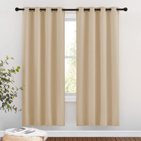 Nicetown Blackout Draperies Curtains Panels - Window Treatment Thermal Insulated Solid Grommet Blackout Curtains/Panels/Drapes For Bedroom (Biscotti Beige, Set Of 2, 46 By 72 Inch)