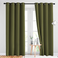 Nicetown 84 Inches Bedroom Curtains Panels - Functional Window Decorative Blackout Drapes For Bedroom, Thermal Insulated, Privacy Assured (Set Of 2, 52 X 84 Inches In Olive Green)