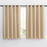 Nicetown Bedroom Blackout Curtains And Drapes - Window Treatment Thermal Insulated Solid Grommet Blackout Draperies For Bedroom (Biscotti Beige, Set Of 2, 66 By 54 Inch)