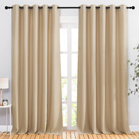 Nicetown Blackout Draperies Curtains Panels - Window Treatment Thermal Insulated Solid Grommet Blackout Curtains/Panels/Drapes For Bedroom (Biscotti Beige, Set Of 2, 66 By 90 Inch)