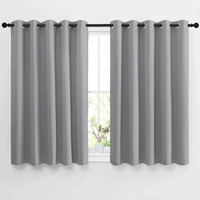 Nicetown Bedroom Blackout Curtain & Drapes - Grommet Solid Window Treatment Thermal Insulated Noise Reducing For Bedroom/Home Office (2 Panels, W66 X L54, Silver Grey)