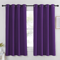 Nicetown Blackout Blind Curtains For Windows - (Royal Purple Color) Home Fashion Thermal Insulated Room Darkening Drapery For Bedroom, 52W X 63L, Sold Individually