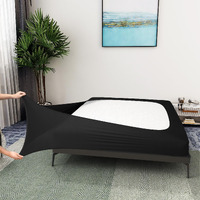 Alyvia Spring Box Spring Cover Full Size - Jersey Knit & Stretchy Wrap Around 4 Sides Bed Skirt For Hotel & Home - Full/Full Xl, Black