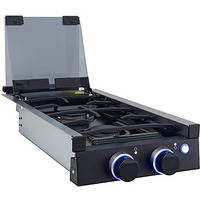Recpro Rv Built In Gas Cooktop  2 Burners  Rv Cooktop Stove  6,500 Btu Burners  Cover Included