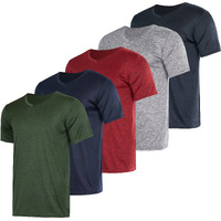 5 Pack: Mens Athletic V Neck Tshirt Shirts Mens T-Shirts Men Quick Dry Fit Tops Dri-Fit Short Sleeve Active Wear Training Exercise Fitness Workout Shirt Tee Fit Tees Gym Sports Top -Set 10,3Xl
