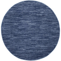 Nourison Essentials Indooroutdoor Navy Blue 4 X Round Area-Rug,Easy-Cleaning, Non Shedding, Bed Room, Living Room, Dining Room, Backyard, Deck, Patio (4 Round)