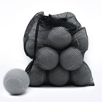 Magicorange Tennis Balls, 12 Pack Advanced Training Tennis Balls Practice Balls, Pet Dog Playing Balls, Come With Mesh Bag For Easy Transport, Good For Beginner Training Ball (Grey)
