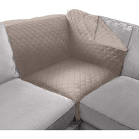 Sofa Shield Patented Sectional Slip Cover, Large Cushion Protector, Reversible Stain And Dog Tear Resistant Slipcover, Quilted Microfiber 30X30 Seat, Washable Covers For Dogs Pets Kids, Light Taupe