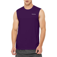 Demozu Men\'s Sleeveless Workout Swim Shirts Quick Dry Athletic Running Gym Muscle Shirts Beach Tank Top Big And Tall, Purple, Xxl
