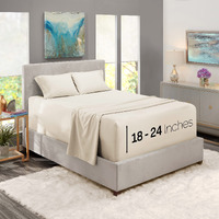 Nestl Extra Deep Pocket Sheets - Fits Mattress 18-24 Inches Deep, Extra Deep Pocket Queen Sheets Sets, 4 Piece Queen Size Sheets, Queen Sheets Deep Pocket, Off White Sheets Queen