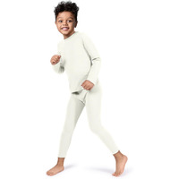 Rocky Thermal Underwear Kids, Boys Thermal Underwear Set Long Johns Thermals Kids Base Layer Kids Thermals Top Bottom Set Boys Winter Clothes Shirt & Pants, Ski/Extreme Cold (White, X-Small)