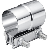 Evil Energy 2.25\'\' Exhaust Clamp,Lap Joint Band Clamp Stainless Steel For Pipes,Mufflers,Catalytic Converters (4, 2.25 Inch)