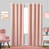 Koufall Cute Blackout Curtains For Bedroom,Aesthetic Thermal Insulated 2 Panels Window Baby Girls Kids Nursery Grommet Light Blocking Pastel Drapes For Living Room 84 Inch Length,Blush Pink