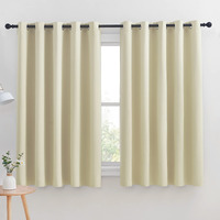 Nicetown Room Darkening Curtain Panels For Cafe, Thermal Insulated Grommet Room Darkening Draperies/Drapes For Window (Beige, 2 Panels, W70 X L63 -Inch)