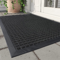 Montvoo-Door Mat Outdoor Indoor Entrance Doormat-Thick Front Door Welcome Mat Absorbent Outdoor Entrance Non Slip Entryway Rugs Indoor Door Mats For Home Entrance-Black 17"X30"