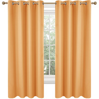 Deconovo Orange Curtains 63 Inch Length, Blackout Drapes, Thermal Curtains, Soundproof Window Treatments (Orange Flame, 52X63 Inch, 2 Panels)