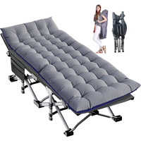 Lilypelle Folding Camping Cot, Heavy Duty Sleeping Cots With Carry Bag, Double Layer Oxford Portable Travel Camp Cots For Home, Office Nap And Outdoor Beach
