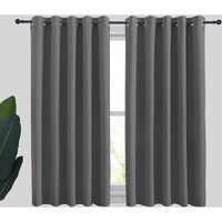 Nicetown Grey Blackout Curtain Panels For Bedroom, Thermal Insulated Grommet Top Blackout Draperies And Drapes For Basement (2 Panels, W70 X L54-Inch, Grey)