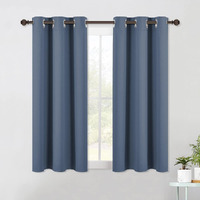 Nicetown Blackout Draperies Curtains For Kids Room, Window Treatment Thermal Insulated Solid Grommet Blackout Drape Panels For Bedroom (Set Of 2 Panels, 42 By 54 Inch, Stone Blue)
