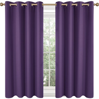 Deconovo Purple Blackout Curtains 54 Inches, Room Darkening Curtains, Thermal Window Drapes For Nursery (Purple Grape, 52X54 Inch, 2 Panels)