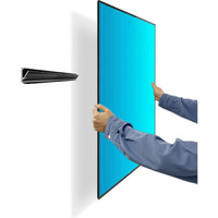 No Stud Tv Wall Mount, Drywall Studless Tv Hanger No Damage, No Drill, Non Screws, Dry Wall Flat Screen Tv Easy Install Bar Bracket Fits Vesa 12-55 Inch Tvs Up To 99 Lbs, Include Hardware Levels